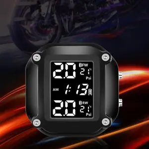 Wireless LCD Display Motorcycle TPMS Tyre Temperature Tester 2 Sensors Dirt Pit Bike Motor Tire Pressure Monitoring Alarm System