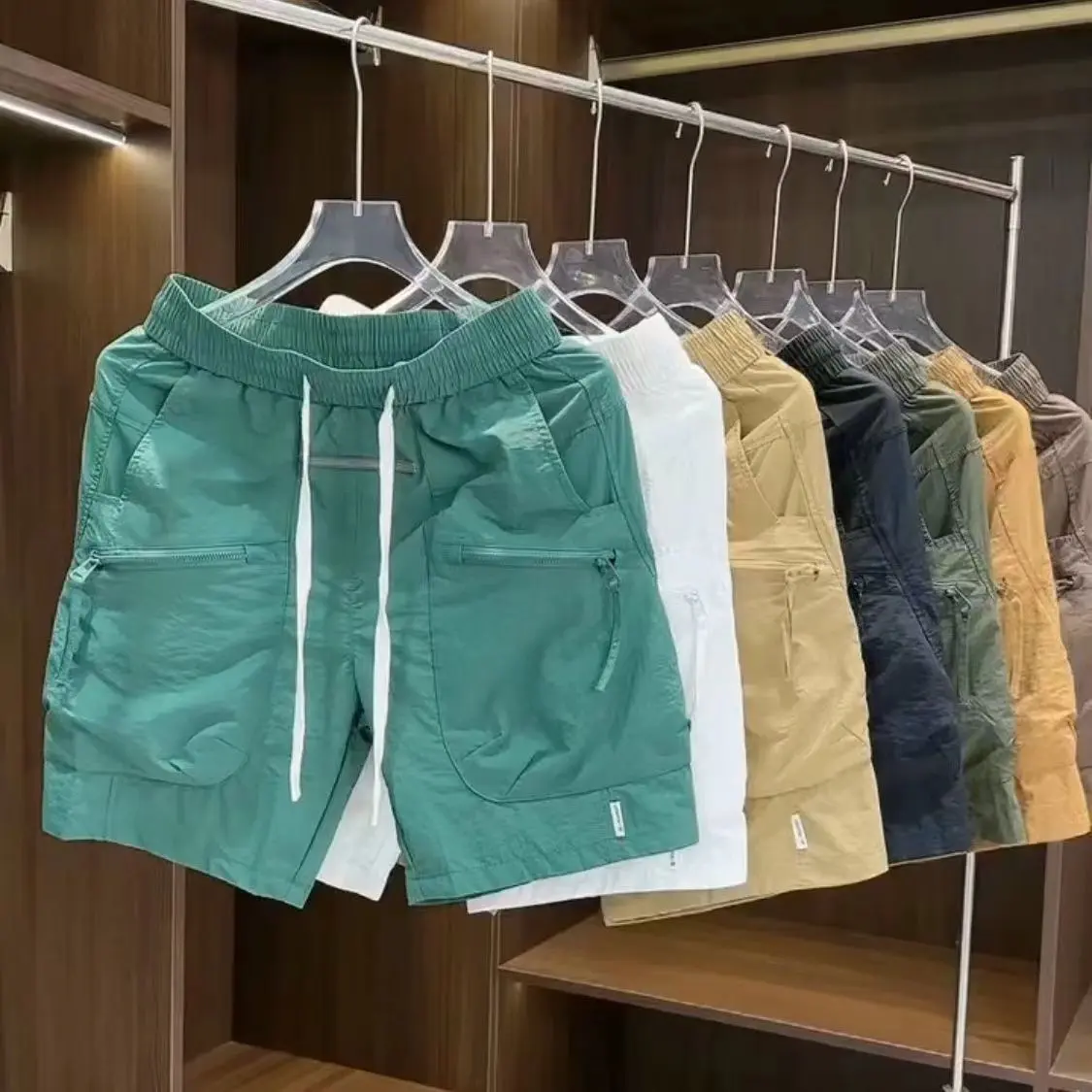 Handsome shorts male ruffian handsome fashion versatile trend casual overalls quick-drying pants loose straight five-point pants