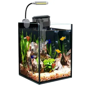 Craftsboys 1.5Gal Fish Tank, Nano Glass Aquarium with Filter, Led Light for Aquascape DIY Small Betta Fish Tank