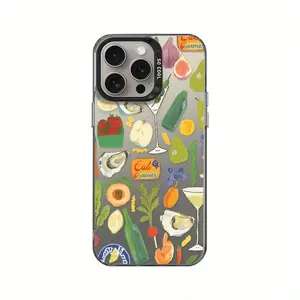 Food Still Life Phone Case Artistic Illustration Style for iPhone 17 16 15 14 13 12 11 Plus Pro Max. Featuring cocktails oysters and fruit a vibrant and delicious gift! Enjoy the Still Life.