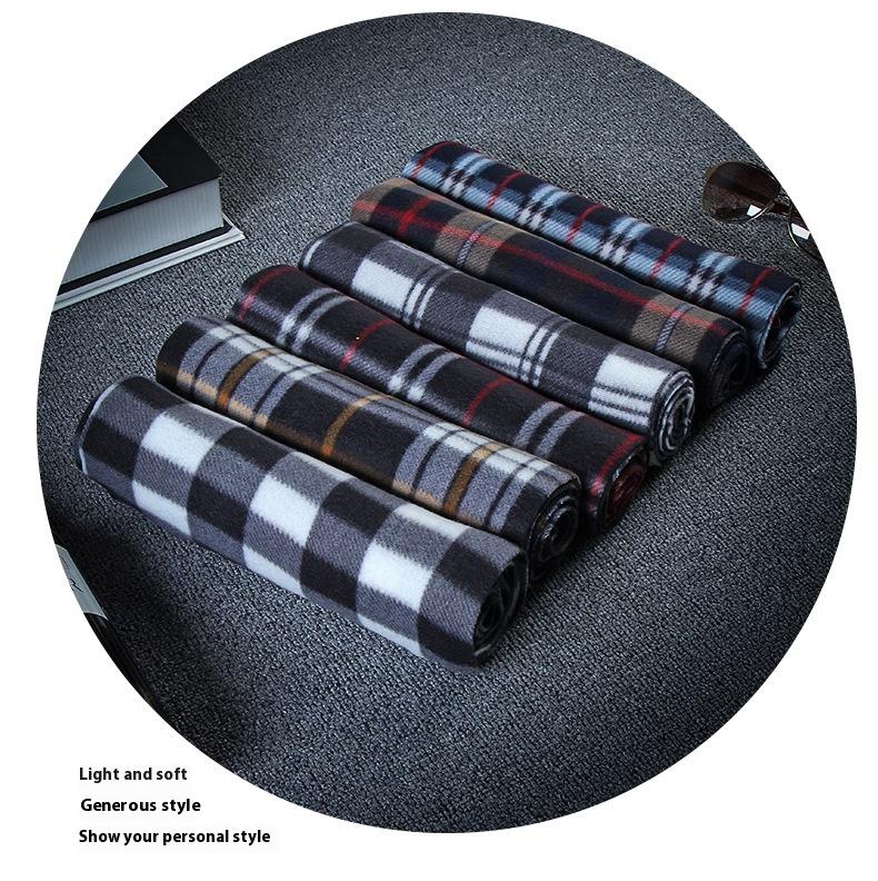 Autumn And Winter Black And White Plaid Plus-sized Thickening Thermal Men's And Women's Scarf