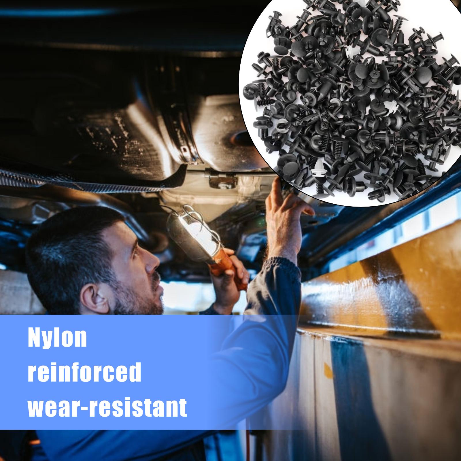 200PCS Car Clips for Hole Plastic Rivets Retainer Fender Push Pin Fastener Bumper - 6 Sizes Universal Car Fastener Kit Durable Easy Install Body Screw Automotive