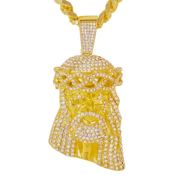 XL Iced Jesus Pendant with 9mm Solid Cuban