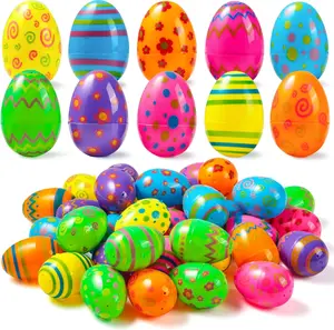 24-Pack 2.3” Plastic Fillable Easter Eggs – Bright Eggs for Hunts, Treats & Party Favors