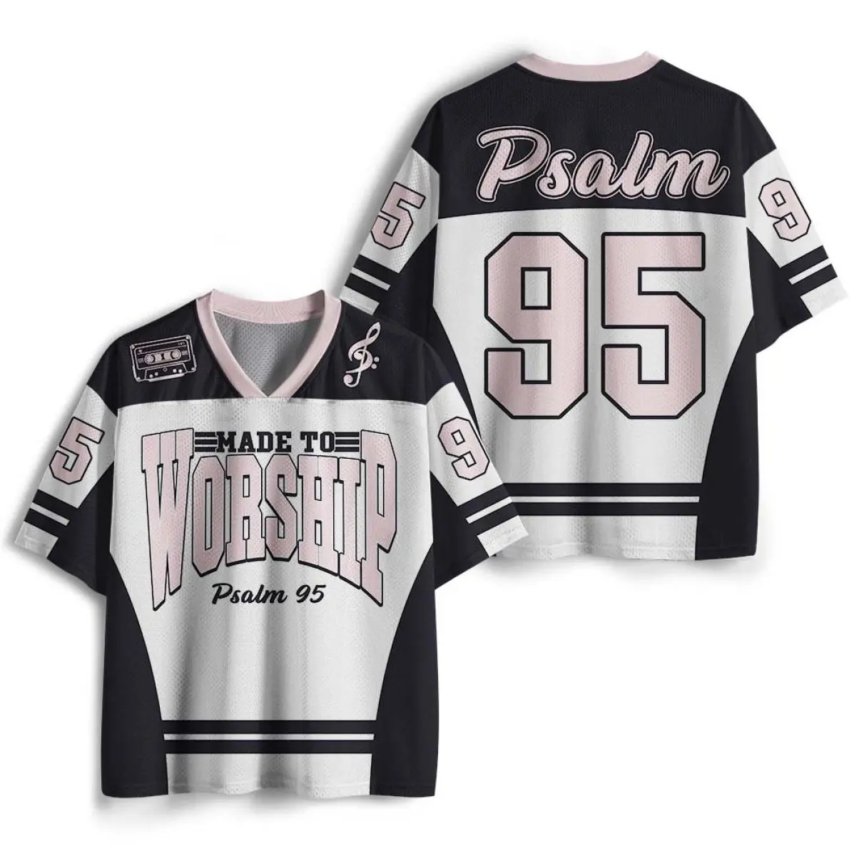 Made To Worship Christian Mesh Jersey, Easy to Wear, Just Throw It On, Vintage Fashion, Classic Styles for Everyone