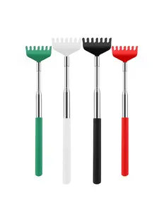 LMMAKE 4 Pack Back Scratcher for Men Women Extendable Telescoping Handle Stainless Steel White Gifts for Adults Practical Fun Thanksgiving Birthday Idea Durable Comfortable