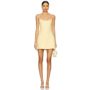 SAU LEE Andi Tweed Dress in Butter Yellow