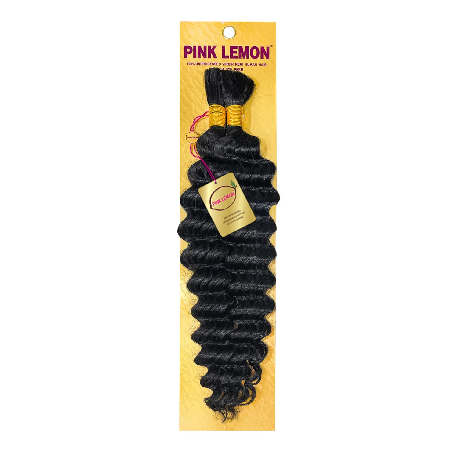 PINK LEMON Bulk Human Hair Extensions, 13A Grade Deep Wave Virgin Remi Hair, Unprocessed Tangle-Free for Braid Hairstyles, 18-22 Inch, Long, Cuticle Aligned, Hair Braids