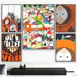 Cult Classic Adult Animated Satire South Park Hilarious Cartoon Poster Wall Art Decor Poster Scratch-Resistant Waterproof Moisture-Proof Durable HD Sticky Poster Suitable For Corridor Living Room Bedroom Cafe Bar Decoration & Gift Giving