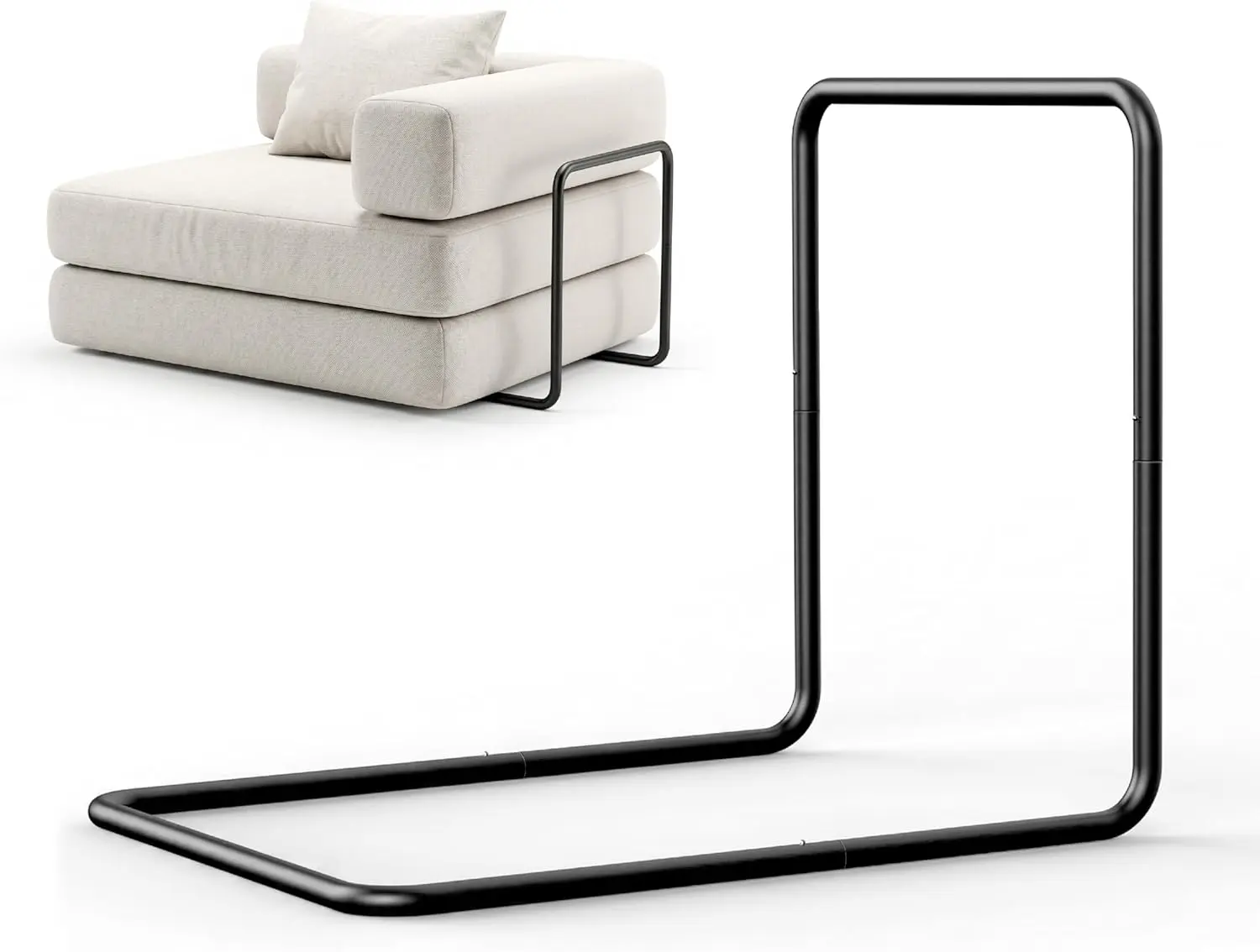 Boneless Cloud Sofa Frame L-Shaped Metal Support Frame, Heavy‑Duty Freestanding Back Bracket for Frameless Boneless Cloud Sofa, Solves Insufficient Support & Sagging Issues, Easy Assembly Sturdy Reinforcement Accessory (Sofa Not Included)