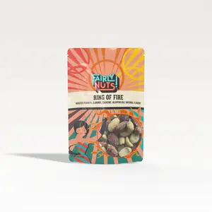 Fairly Nuts Ring of Fire Trail Mix with Roasted Almonds, Roasted Peanuts, Roasted Cashews, All Natural Jalapeno Dill Seasoning - Kosher Certified - Plant Based 5 oz Bag