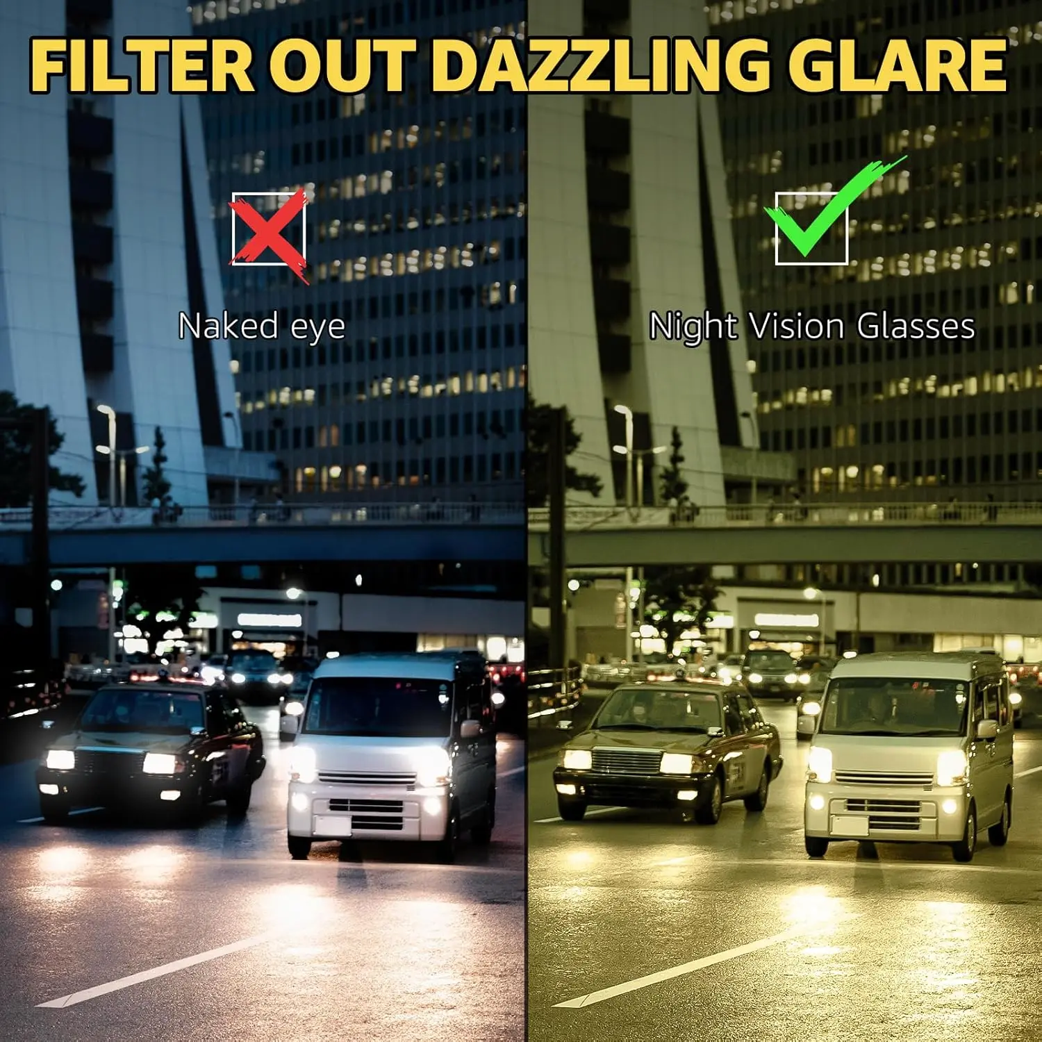 【Night Drivng Glasses】Myiaur Polarized Night Vision Glasses for Women, Anti Glare Driving Vision Glasses with Yellow Lens, UV400 Protection 【Night Drivng Glasses】Myiaur Polarized Night Vision Glasses for Women, Anti Glare Driving Vision Glasses with Yellow Lens, UV400 Protection