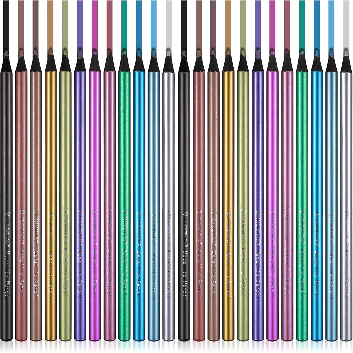 24 count Metallic Colored Pencils  Drawing 12 Assorted Colors Sketching Pencil Colorful School Supplies for Art Drawing Coloring Book
