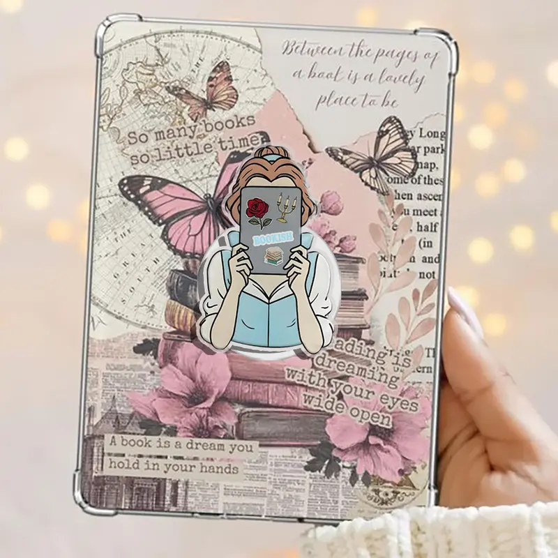 Reading On A Kindle Aesthetic Girl Kindle Grip Cute Kindle Accessories Phone Holder PopSocket Phone Grip Magnetic Pop Socket Phone Grip