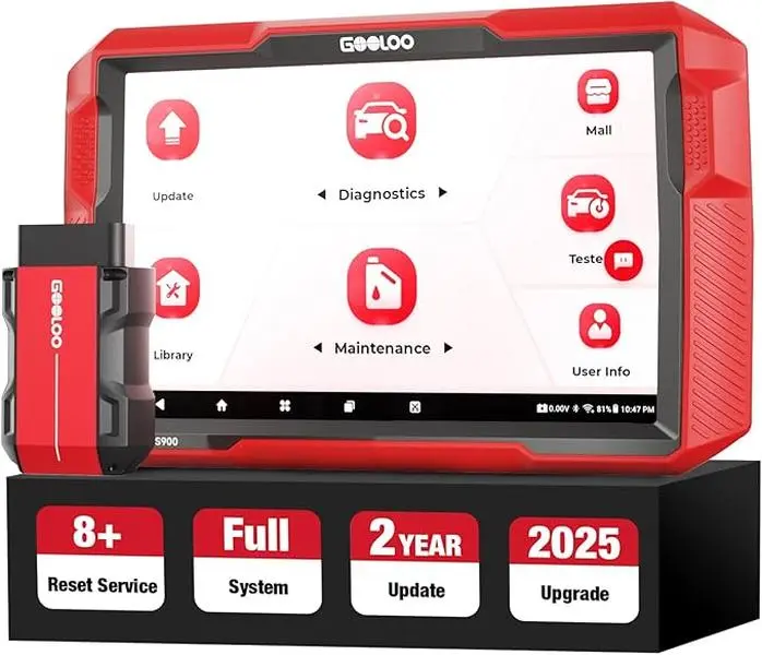 GOOLOO DS900 OBD2 Scanner Diagnostic Tool, Full System Bidirectional Scan Tool, 8" Bluetooth Car Scanner with Active Test, Check Engine Code Reader Diagnostic Scanner for All Vehicles, FCA 11 OS