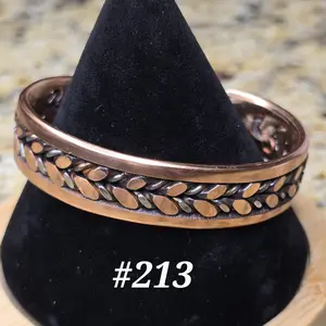 #213 Pure Copper & SS  5 7/8" x 5/8"  Hand-Woven Cuff Bracelet Handmade Artisan Jewelry Unisex Gift Ready Open Cuff Design Comfortable Daily Wear