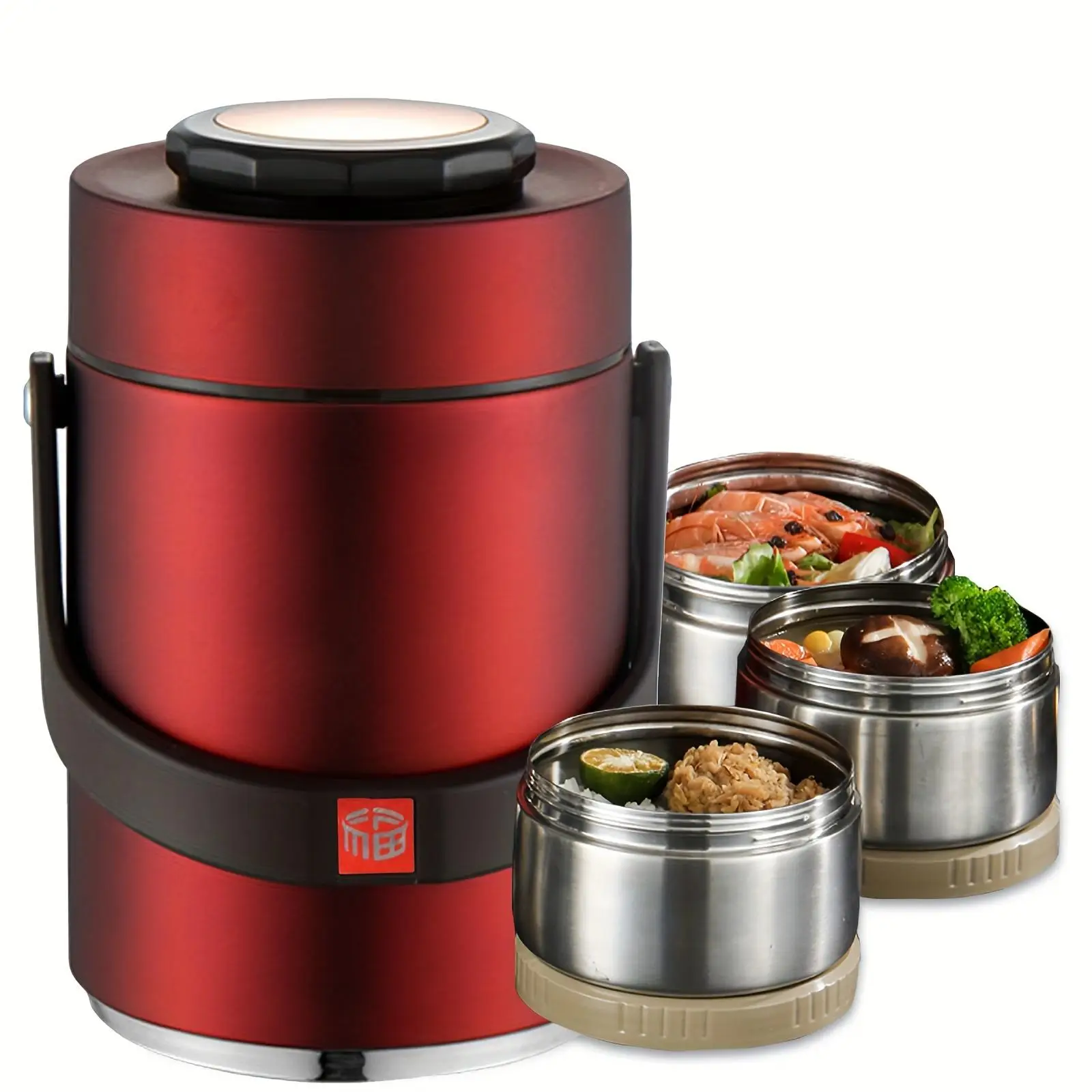 2.0L Stainless Steel Lunch Box, 1 Count Reusable Leak Proof Lunch Container with Lid, Food Storage Box for School, Office, Camping & Picnic