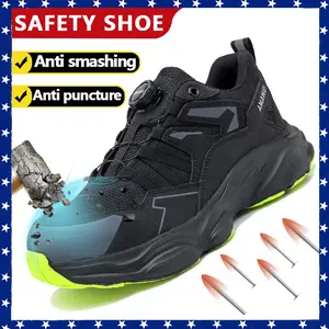 Men's New Style Steel Toe Safety Boots - Anti-Smash, Lightweight, Breathable Worker Footwear for Work Use
