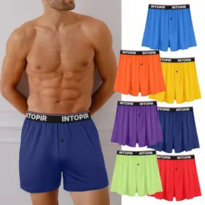 7 Pack Menswear Underwear Cozy Boxer Shorts Briefs Soft Cotton Knit Breathable Loose Fitting Comfortable Stretch Tagless Sports Underpants Elastic Fabric Set Plain Lingerie Day Purple Viscose