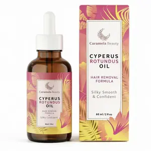 Caramela Beauty Cyperus Rotundus Oil – Gentle Post Hair Removal Formula, Slows Hair Regrowth, Soothes Irritated Sensitive Skin, Natural Plant Extract Silky Smooth Body Care Oil, 60ml/2fl oz