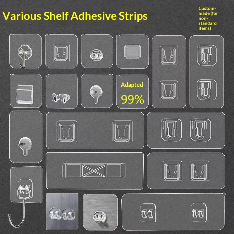 20 pieces per packStrong Adhesive Plastic Hook with Metal Durability – Gold Square Design for Bathroom, Kitchen, and Home Use