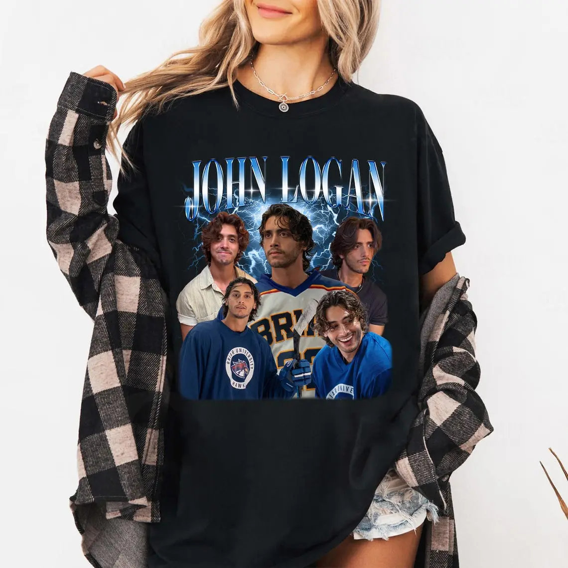 John Logan shirt, Bootleg Rap Style Vintage T-shirts, Off Campus Book Tshirt, Romance Hockey, Elle Kennedy Movie Book