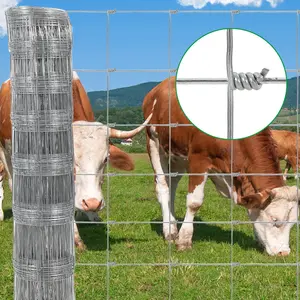 [FLASH SALE] Garvee Farm Fence,4x328FT Heavy Zinc Coating Cattle Fence,Galvanized Field Wire Fencing with Hinge Knot for Cattle, Goats & Sheep,Hog,Animals Protection