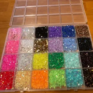 1Box Hot Selling AB Colored Rhinestones Nail Charms Mini Minimalist Sparkling Glitter Decorative Nails Flat Bottomed Half Circular Rhinestones Nail Art Decorations for DIY Nails Phone Case Cup Nails Kits