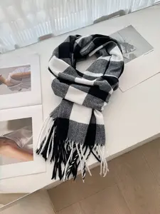 Unisex Classic Plaid Fringe Scarf, Fashion Casual Multi-Purpose Windproof Wrap, Perfect for Fall & Winter Outdoor Travel Gift, Casual Soft Shawl