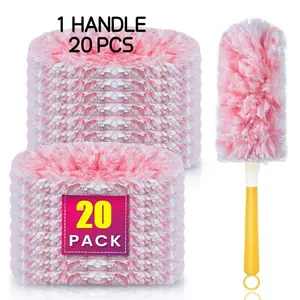 Dust Collector Set, 1 Piece Dust Remover with Replacement Heads and Handle, Home Cleaning Tool for House, Car, Office, Dorm, Kitchen, Bathroom