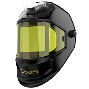TOOLIOM TL-1980GK 1/1/1/1 True Color Panoramic Welding Helmet, 6 Arc Sensors Auto Darkening Mask with Side View, Blue Light Blocking & Type-C Rechargeable, Wide Shade 5-13 Hood for Grind, CUT, TIG, MIG & MMA