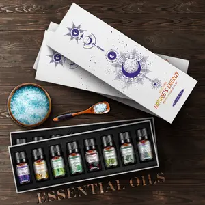 8-Bottle Essential Oil Set, Lavender Gardenia Lemon Jasmine Bergamot Eucalyptus Rose Coconut Amber, Leak-Proof Packaging Gift