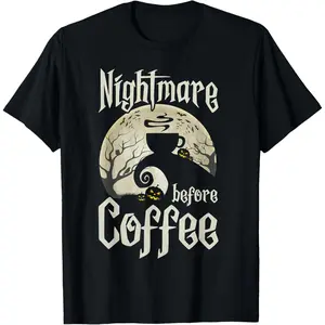 Cute Nightmare Before Coffee Halloween Shirt Funny T-Shirt