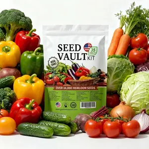 Vegetable Seed Bank Set - 35 Individual Small Packages, Non-GMO Seeds, Heirloom Vegetable, 16,000 Extra-Large Capacity, Home-Grown Survival Seeds, Mixed Vegetables, Gardening Gift Suitable for Any Home Garden