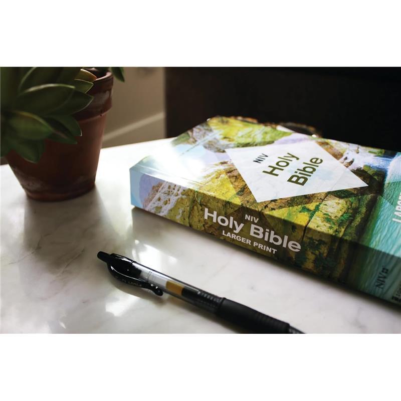 NIV, Holy Bible, Larger Print, Economy Edition, Paperback, Teal/Tan, Comfort Print