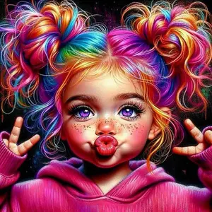 Rainbow Braids Girl Pattern DIY Diamond Arts Colorful Painting Kit without Frame, DIY 5D Diamond Arts Colorful Painting Kit, Wall Art Decor for Home, Diamond Painting Kits