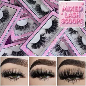 15 Pairs Fluffy Lashes 10mm-25mm Lengths Mixed Styles Full Volume Faux Mink High Quality Strip Eyelashes for Makeup & Cosmetic Use