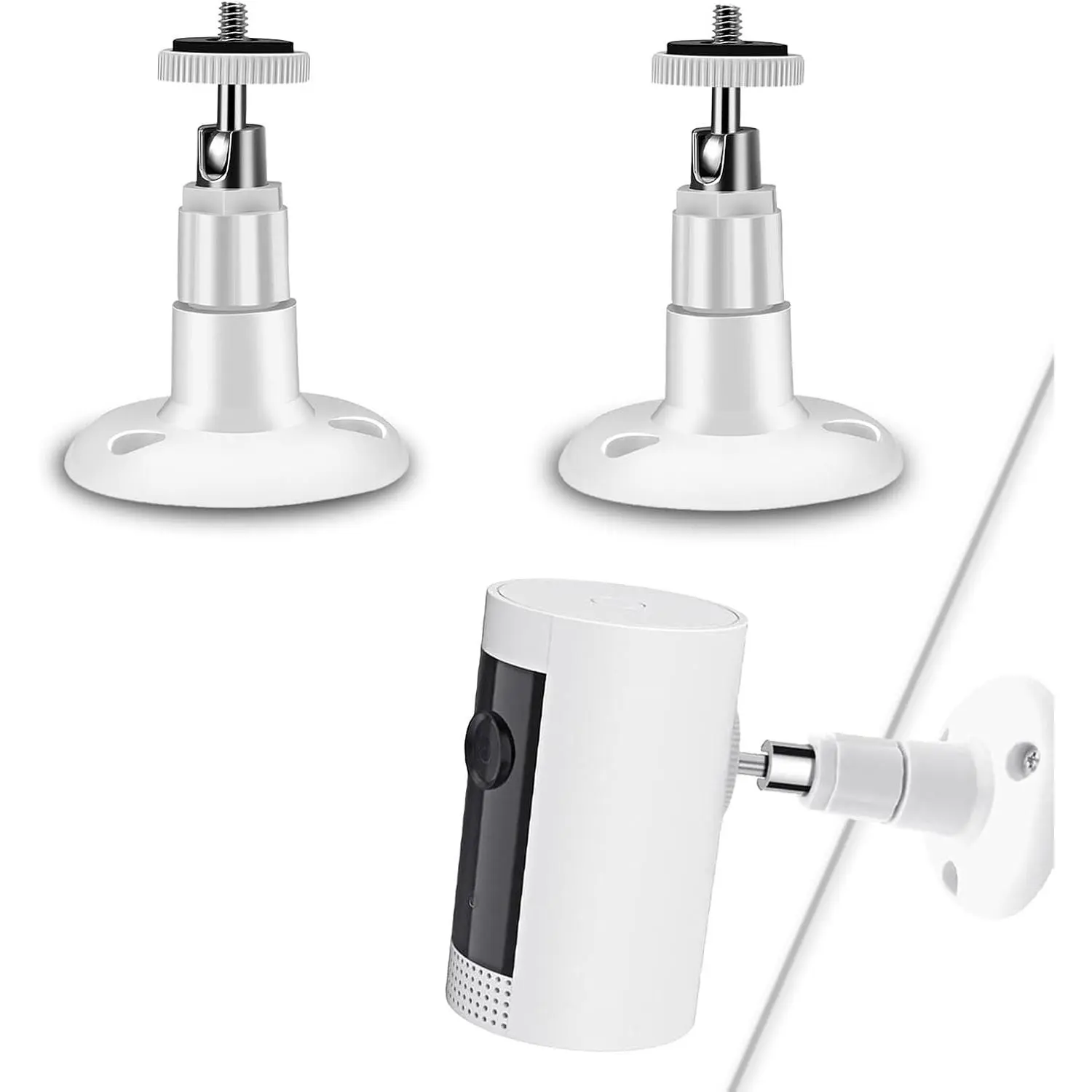 Ring Indoor Camera Mount Kit No Drill Needed Adjustable for Outdoor Use Ceiling Wall and Soffit Mounts for Ring HD Security Camera HD/2/3/4 with Adhesive 360 Degree Adjustable Mount Bracket
