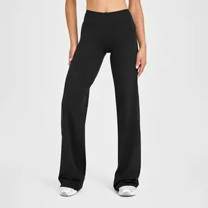 Women's straight-leg yoga pants, high-waisted, butt-lifting, tummy-controlling, slimming, sports, outdoor fitness pants, yoga wear