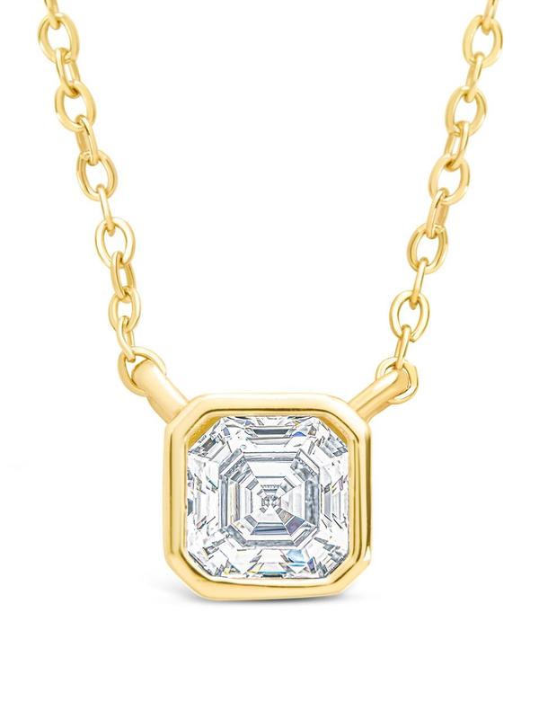 Sterling Silver Asscher Bezel Set Pendant