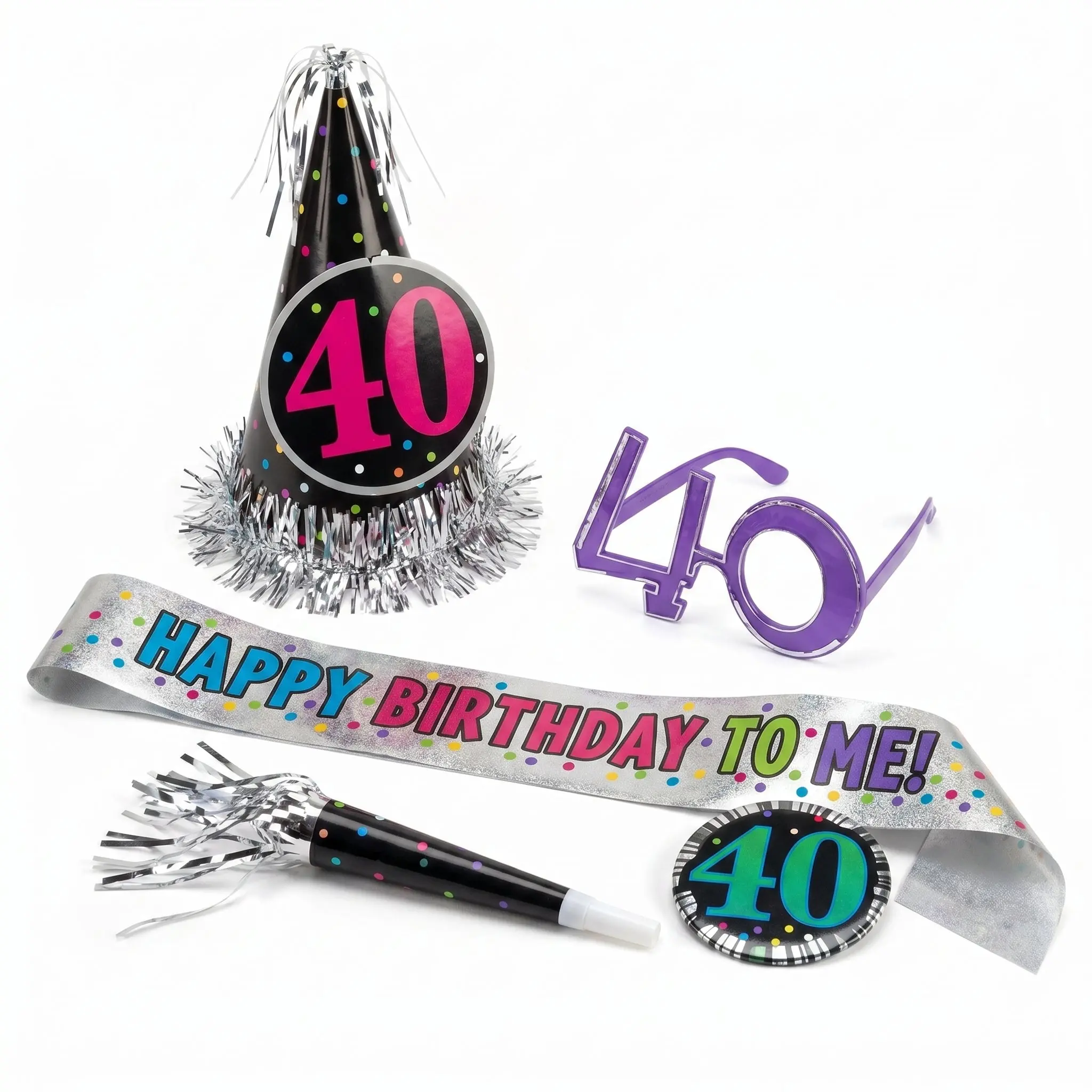 40th Birthday Celebration Accessory Kit - 6 Pieces