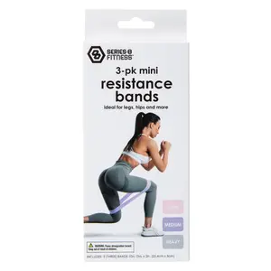 Work Out Mini Resistance Bands For Legs 3-Count Fitness exercise girls women equipment