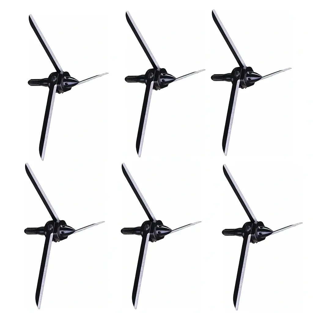 6pcs Turkey Hunting Broadheads 120 Grain 420 Stainless Steel 3 Fixed Blades, 3.5" Cutting Diameter for Compound & Recurve Bows, Razor Sharp & Durable Design for Efficient Hunting
