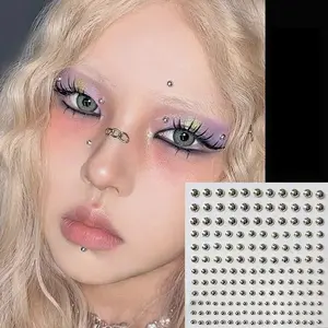 Eyebrow Studs Lip Studs Fake Holeless Brow Bone Nose Studs Nail Art Small Accessories Silver Beads Facial Makeup Face Decorations Diamonds