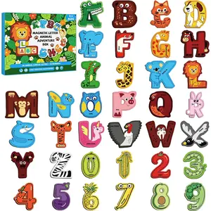 Cute Animal Magnetic Letters & Numbers - 26 Uppercase ABCs, 0-9 Refrigerator Magnets for Toddlers 1-3, Preschool Learning Spelling Educational Toy, Home Decor Supplies