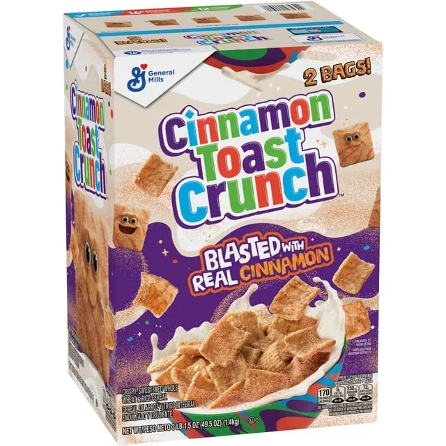 Cinnamon Toast Crunch Breakfast Cereal, 49.5 oz. Family Size – Crispy Cinnamon Sugar Whole Grain Cereal