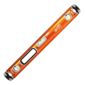 Levels Nutrition Box Beam Level, Durable Hardware Measuring Tool, Ergonomic Handle, 0.29° Vial Accuracy, Acrylic Vials, Dual-Rail Frame