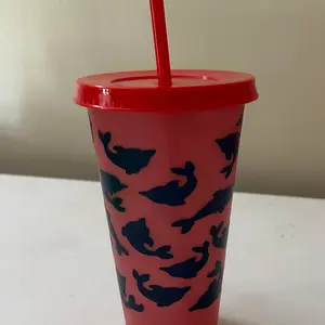 Cute Dolphin Design Plastic Tumbler with Lid and Straw
