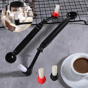 2 Piece Coffee Cleaning Tool with Spoon and 2 Detachable Brush for Coffee Grinder and Espresso Cleaning Fashion Accessories