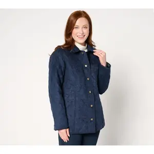 Denim & Co. Heritage Quilted Faux Suede Jacket